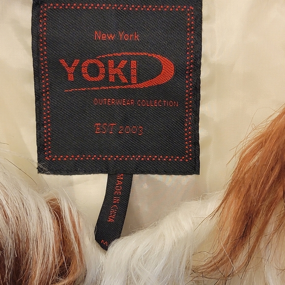 Yoki Patchwork Faux Fur Jacket, Fully Lined, Hook & Bar Closure, EUC, sz Medium - Picture 4 of 7